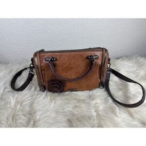 Brown Pillow Shoulder Bag Barrel Satchel Crossbody Soft Minimalist Chic NWOT